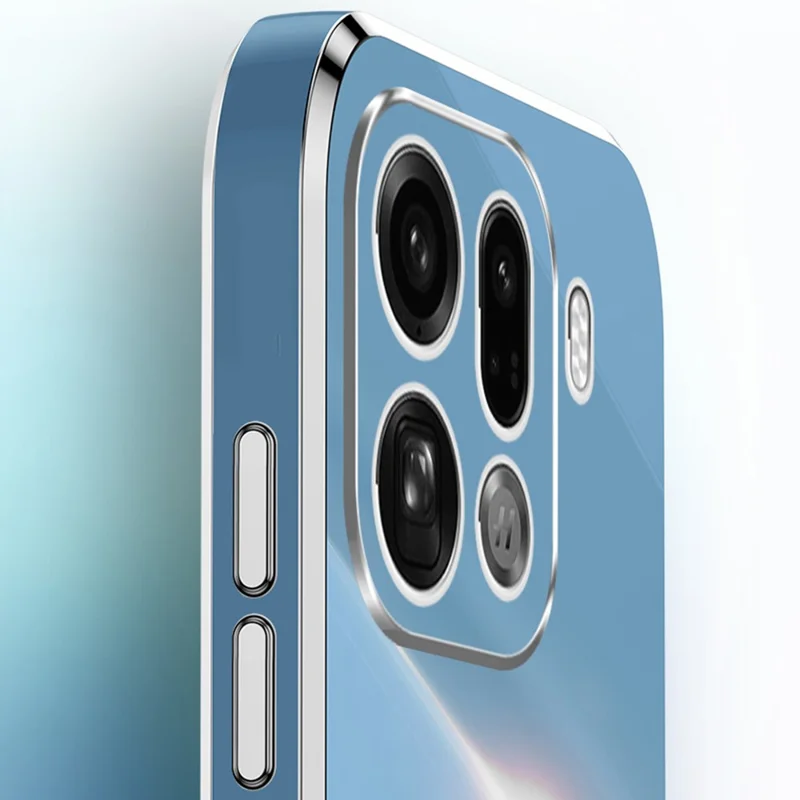 XINLI voor Oppo Find X9 Pro 5G hoesje TPU telefoonhoes met gegalvaniseerde rand - Cyaan