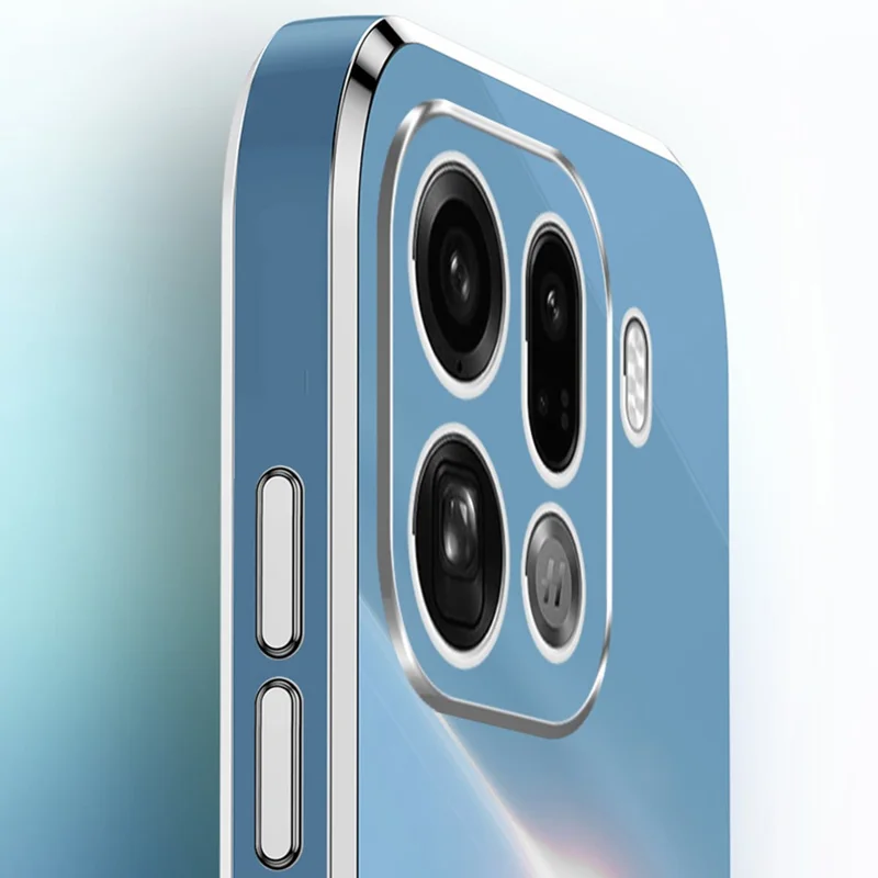 XINLI Pour Oppo Find X9 Pro 5G Étui Anneau Support Electroplating TPU Housse de Téléphone - Cyan