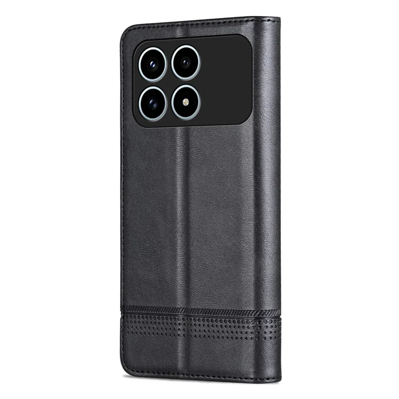 AZNS For Xiaomi Redmi K90 5G / Poco F8 Pro Case Cowhide Texture PU Leather Wallet Phone Cover - Black