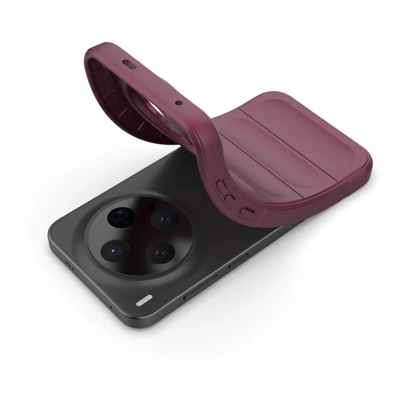 For vivo X300 5G Case Anti-Drop Soft TPU Rugged Phone Back Cover - Wine Red