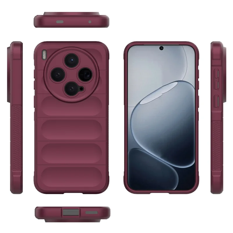 For vivo X300 5G Case Anti-Drop Soft TPU Rugged Phone Back Cover - Wine Red