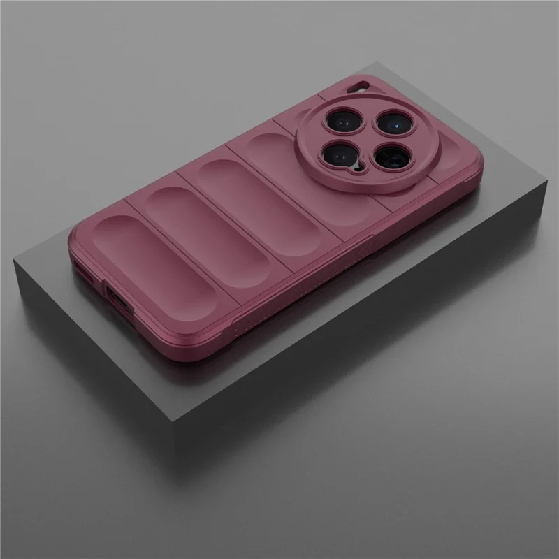 For vivo X300 5G Case Anti-Drop Soft TPU Rugged Phone Back Cover - Wine Red