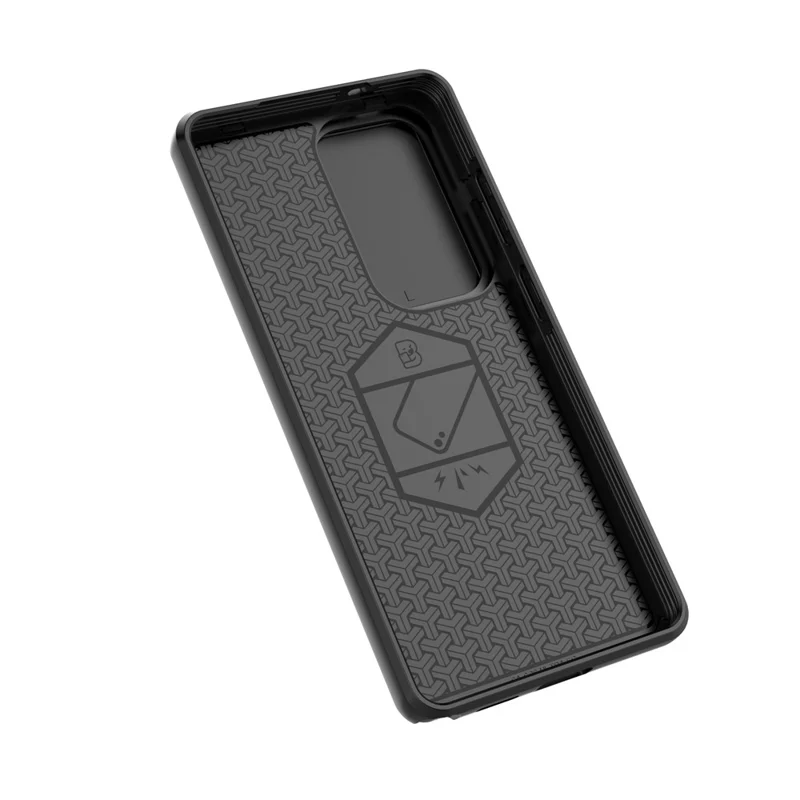 Zwart hoesje voor Samsung Galaxy S26 Ultra met standaard en lensdeksel, PC + TPU