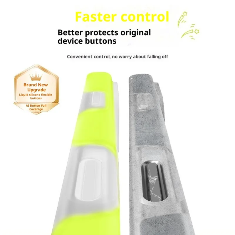 For iPhone 17 Pro Case Jelly Color Ring Kickstand Liquid Silicone Phone Cover with AI Camera Button - Pink