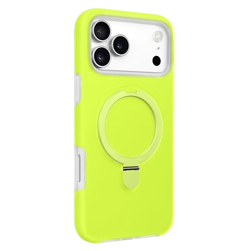 For iPhone 17 Pro Max Case Jelly Color Ring Kickstand Liquid Silicone Phone Cover with AI Camera Button - Green