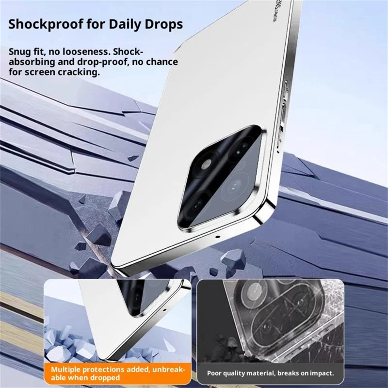 Custodia OnePlus 15 5G in acrilico + TPU + metallo con cornice elettroplaccata anti-graffio - Nero