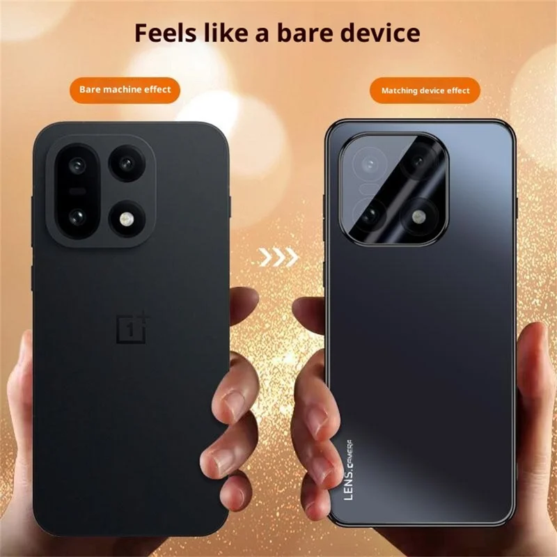 Custodia OnePlus 15 5G in acrilico + TPU + metallo con cornice elettroplaccata anti-graffio - Nero