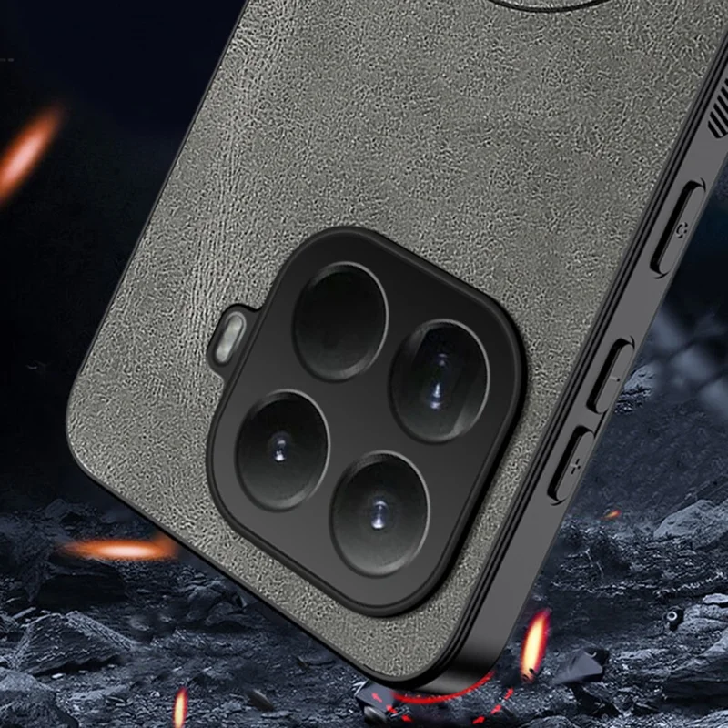 Custodia Xiaomi 15T Pro compatibile con MagSafe Texture Nappa in pelle PU Copertura posteriore del telefono in TPU - Grigio