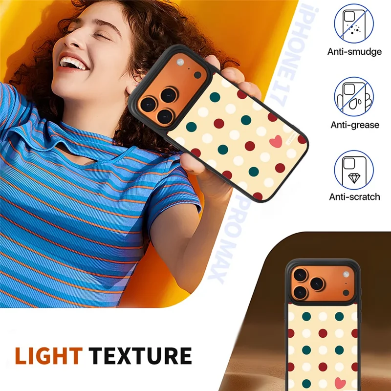 CASEEVO لجهاز iPhone 17 Pro Max غطاء متوافق مع MagSafe بنمط دائري نقطي TPU PC غطاء الهاتف - براقة