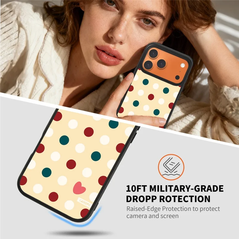 CASEEVO لجهاز iPhone 17 Pro Max غطاء متوافق مع MagSafe بنمط دائري نقطي TPU PC غطاء الهاتف - براقة