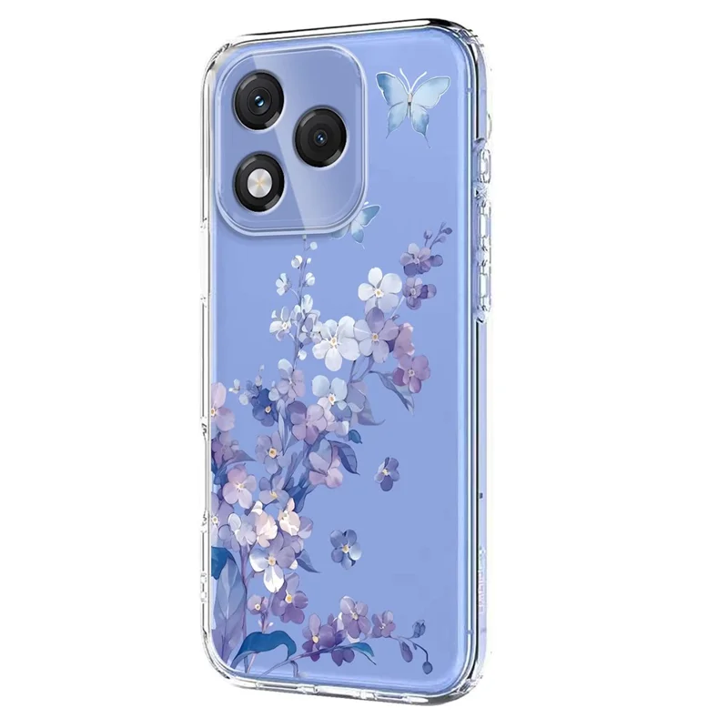 Compra al por mayor de Honor 400 Lite 5G Funda Estampado de Mariposas Florales Impresión TPU Funda de Teléfono Compatible con Carga Inalámbrica (Cantidad mínima: 50 uds.) - Violetas
