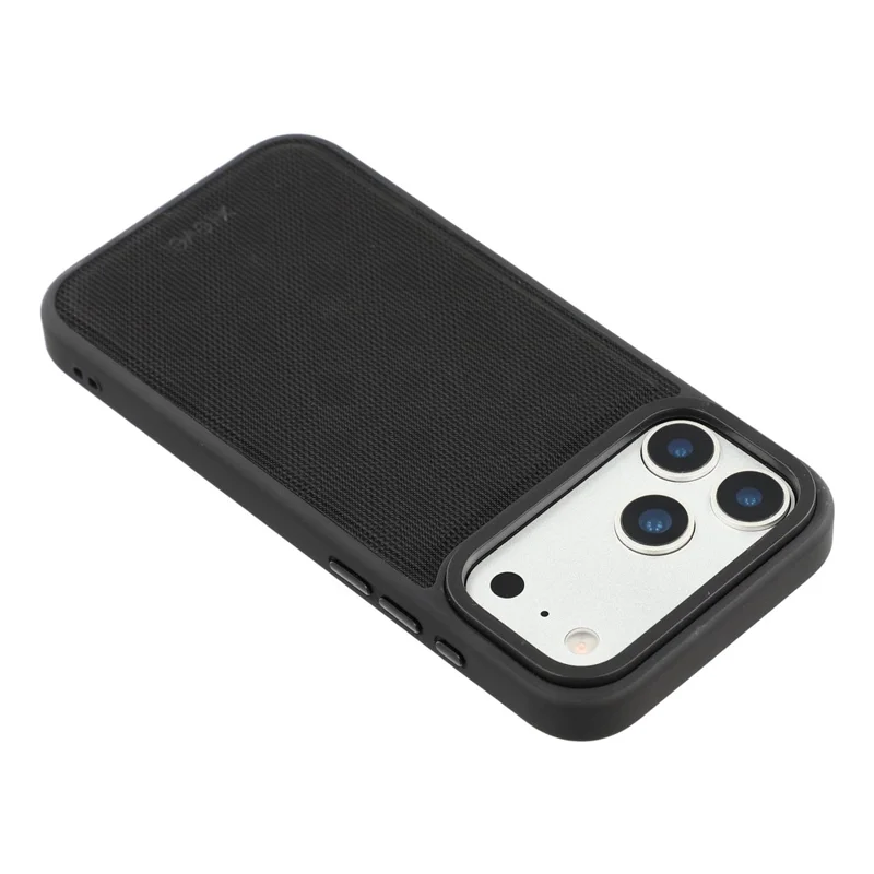 Caso Magnético X-LEVEL Para iPhone 17 Pro Max Longitude Latitude Teature Couro PU PC TPU Capa de Telefone - Preto