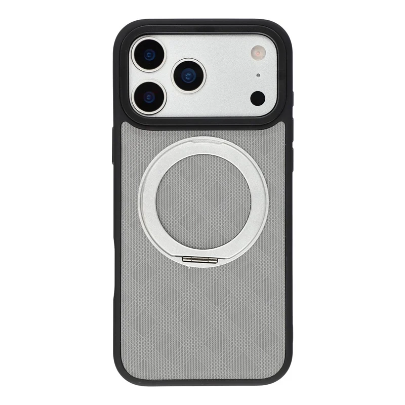 X-LEVEL For iPhone 17 Pro Max Magnetic Case Kickstand Longitude Latitude Teature PU Leather PC TPU Phone Cover - Grey