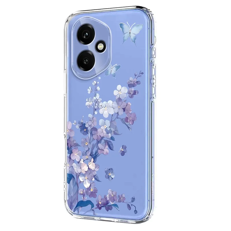 Bulk Purchasing For Honor 400 5G (Global) Case Butterfly Floral Pattern Printing TPU Phone Cover Support Wireless Charging (MOQ: 50Pcs) - Violets