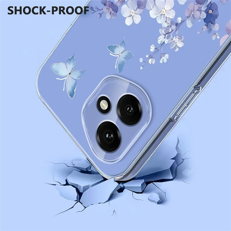 Bulk Purchasing For Honor 400 5G (Global) Case Butterfly Floral Pattern Printing TPU Phone Cover Support Wireless Charging (MOQ: 50Pcs) - Violets