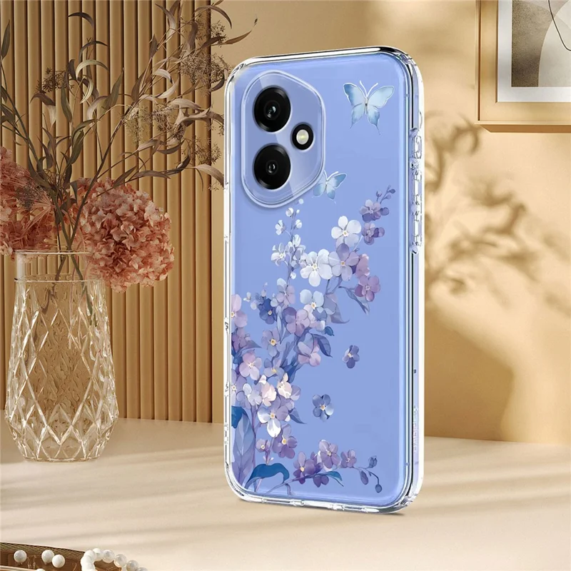 Bulk Purchasing For Honor 400 5G (Global) Case Butterfly Floral Pattern Printing TPU Phone Cover Support Wireless Charging (MOQ: 50Pcs) - Violets