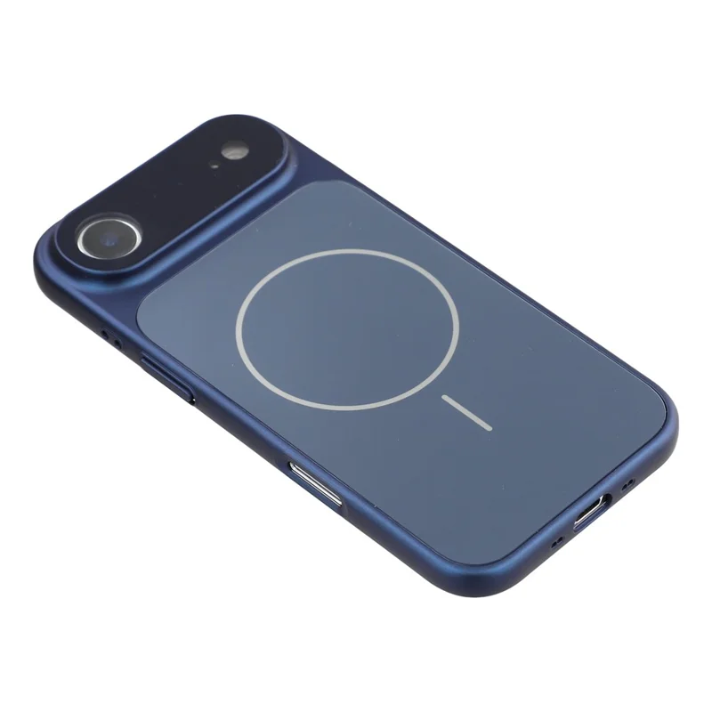 Étui Air iPhone Compatible avec MagSafe AG Verre Mat Antichoc Coque de Téléphone - Bleu Titane