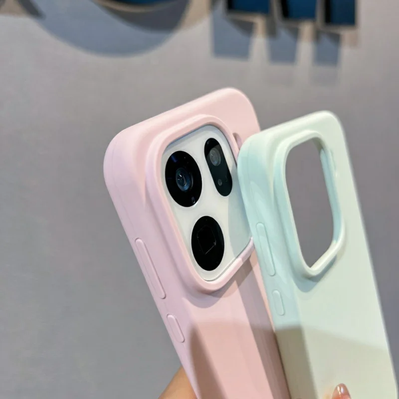 Voor Oppo Find X9 Pro 5G hoesje - Vloeibaar siliconen + PC telefoonhoesje, huidvriendelijk - Lichtroze