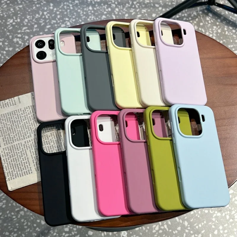 Voor Oppo Find X9 Pro 5G hoesje - Vloeibaar siliconen + PC telefoonhoesje, huidvriendelijk - Lichtroze