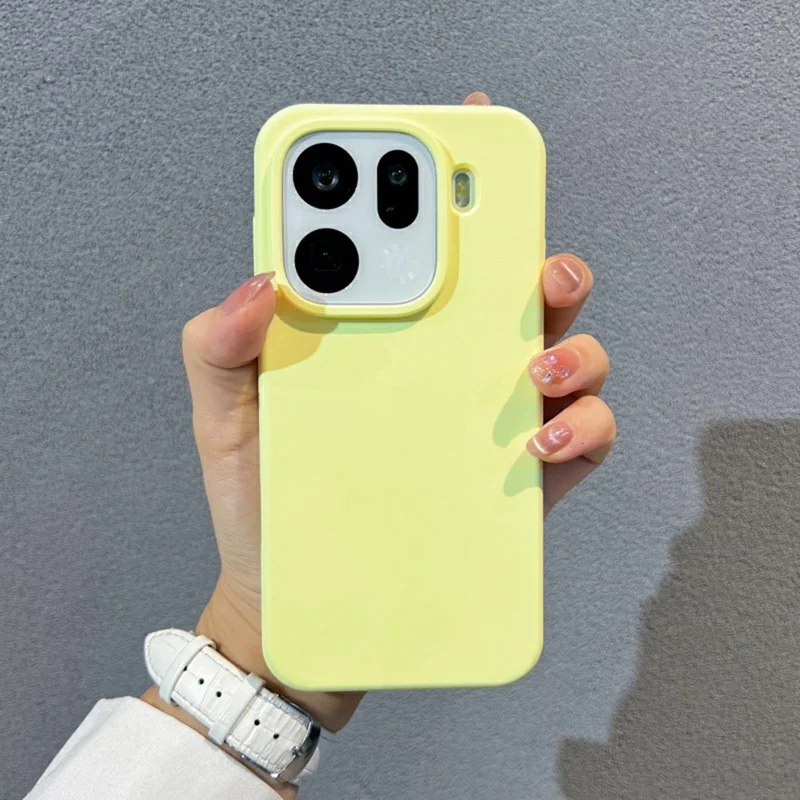 Voor Oppo Find X9 Pro 5G hoesje Vriendelijk voor de huid Vloeibaar siliconen + PC telefoonhoesje - Geel