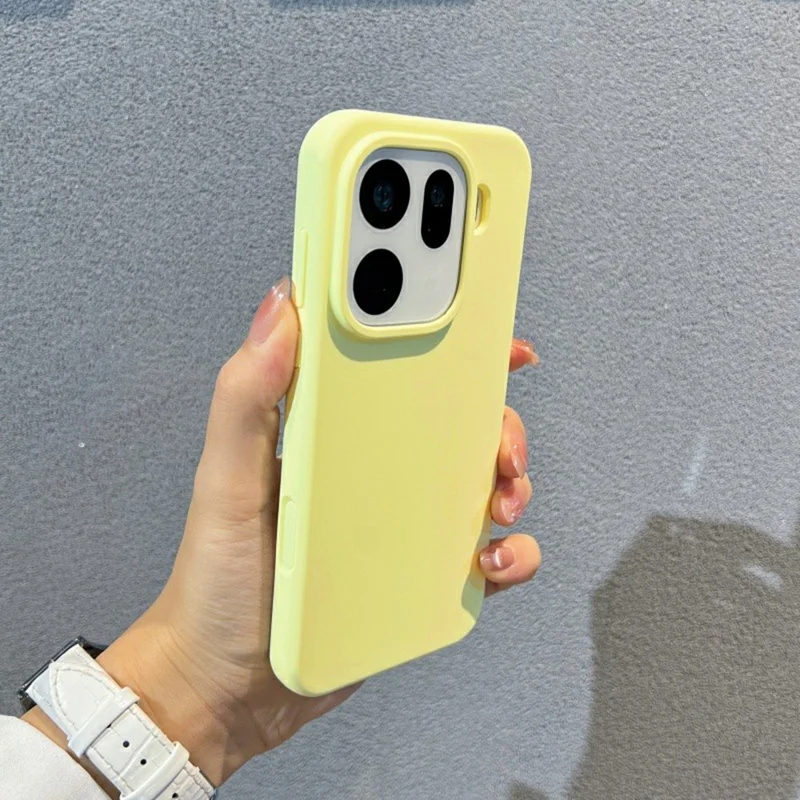 Voor Oppo Find X9 Pro 5G hoesje Vriendelijk voor de huid Vloeibaar siliconen + PC telefoonhoesje - Geel