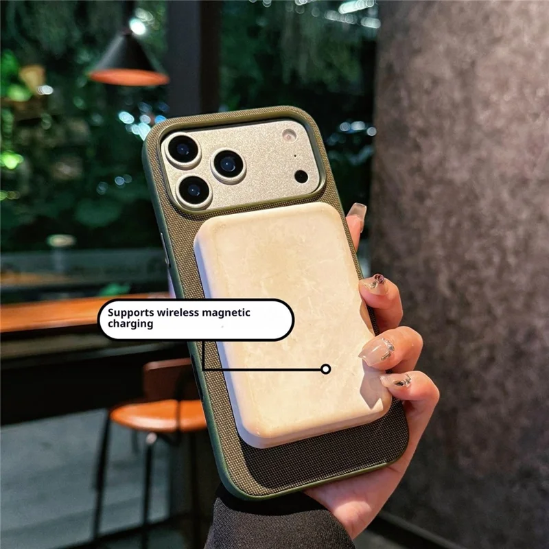 Für iPhone 17 Pro Hülle kompatibel mit MagSafe Polyester + TPU Handyhülle mit Metallknöpfen - Blau