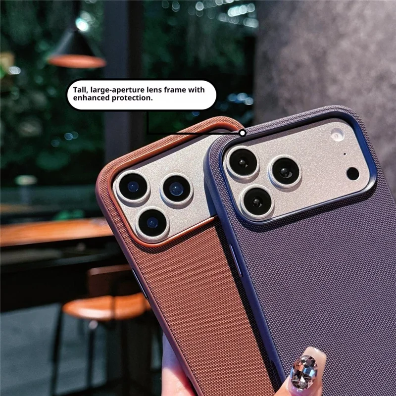 Für iPhone 17 Pro Hülle kompatibel mit MagSafe Polyester + TPU Handyhülle mit Metallknöpfen - Blau