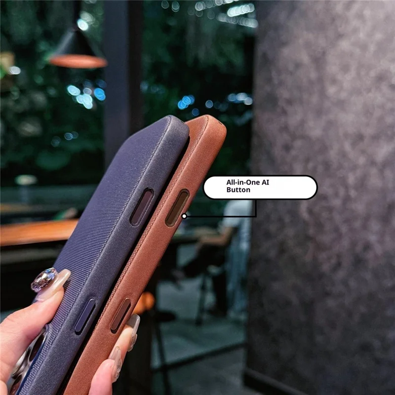 Für iPhone 17 Pro Hülle kompatibel mit MagSafe Polyester + TPU Handyhülle mit Metallknöpfen - Blau