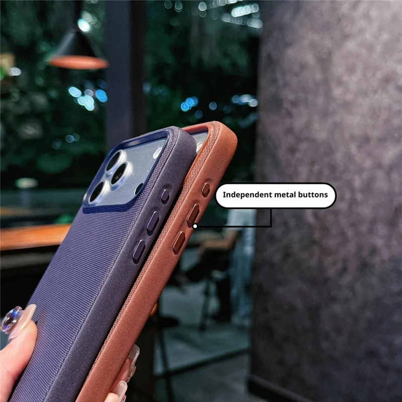 Für iPhone 17 Pro Hülle kompatibel mit MagSafe Polyester + TPU Handyhülle mit Metallknöpfen - Blau