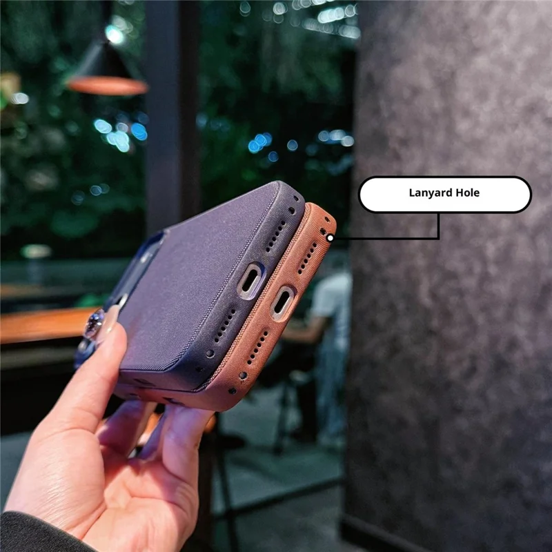 Custodia per iPhone 17 Pro Max compatibile con MagSafe Poliestere + Custodia per telefono TPU con pulsanti in metallo - Blu