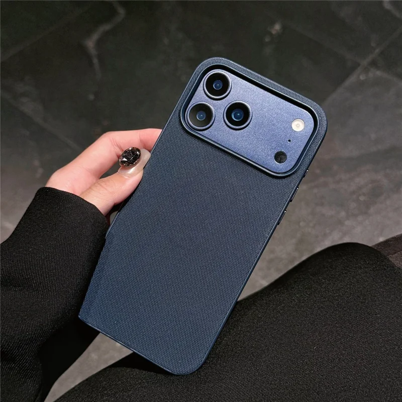 Custodia per iPhone 17 Pro Max compatibile con MagSafe Poliestere + Custodia per telefono TPU con pulsanti in metallo - Blu