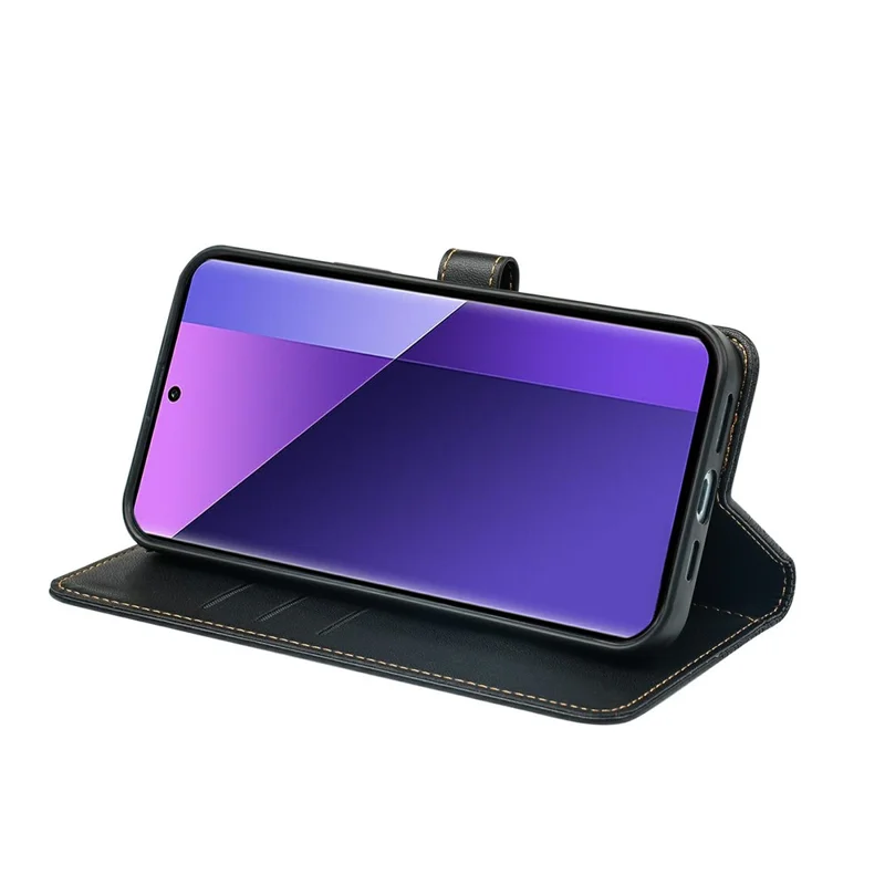 Étui pour Xiaomi Redmi Note 14 Pro 5G / Poco X7 5G - Noir - Étui en cuir avec fermoir magnétique et trèfle à quatre feuilles