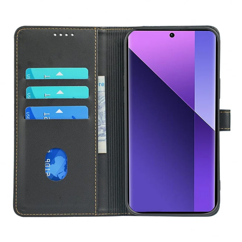 For Xiaomi Redmi Note 14 Pro+ 5G Case Magnetic Clasp Four Leaf Clover Leather Phone Cover - Black