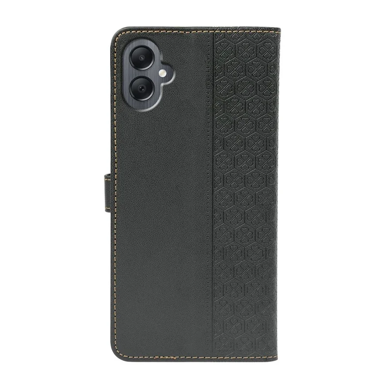Per Samsung Galaxy A07 4G Case Chiusura Magnetica Quadrifoglio Custodia in Pelle per Telefono - Nero