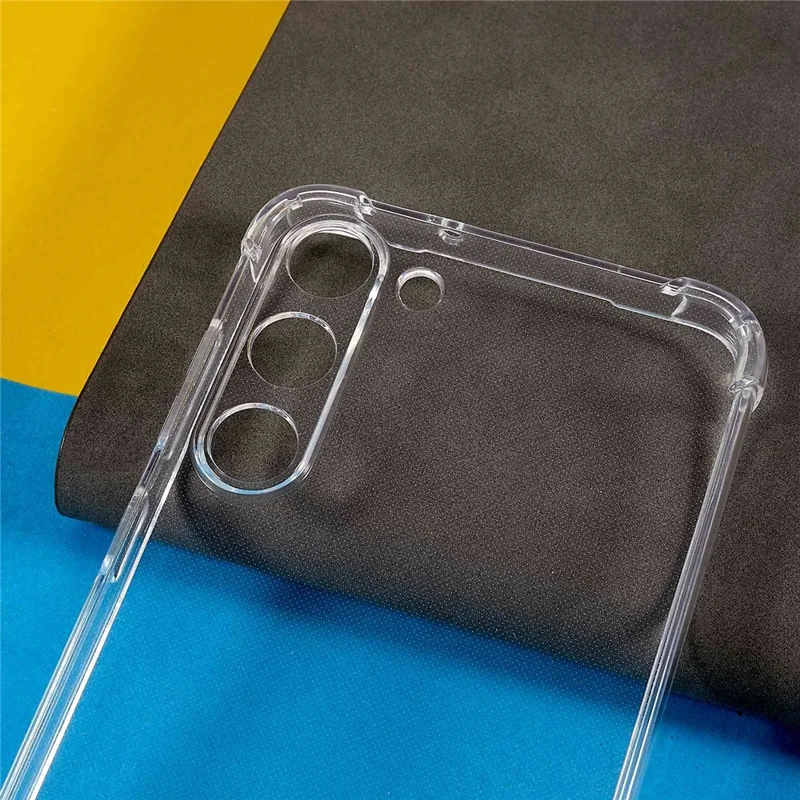 Étui transparent en TPU anti-chute pour Samsung Galaxy S23+, étui arrière souple avec protection anti-chute aux quatre coins et cordon de portage