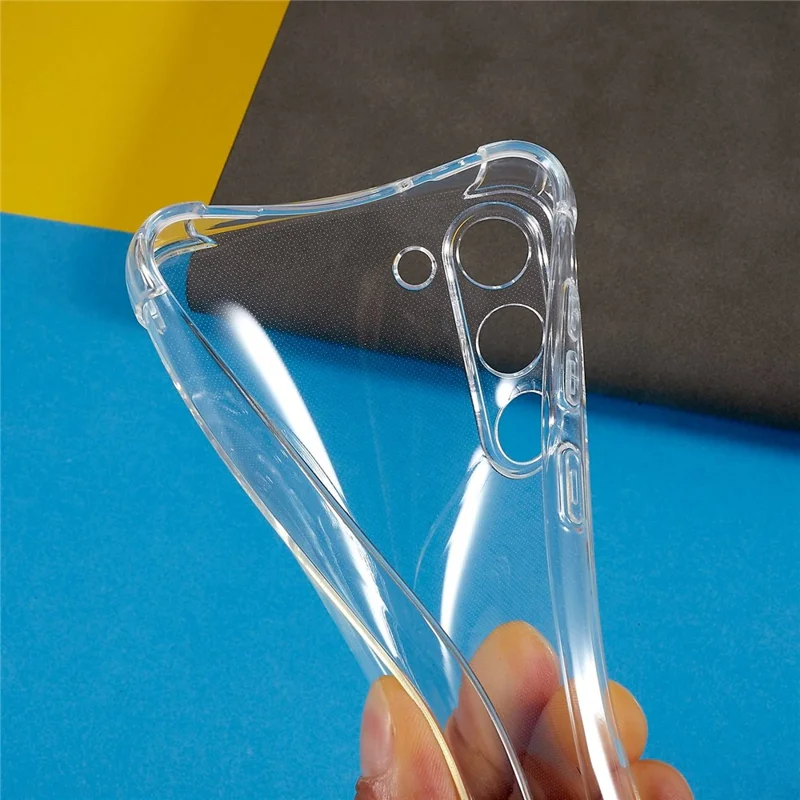 Étui transparent en TPU anti-chute pour Samsung Galaxy S23+, étui arrière souple avec protection anti-chute aux quatre coins et cordon de portage