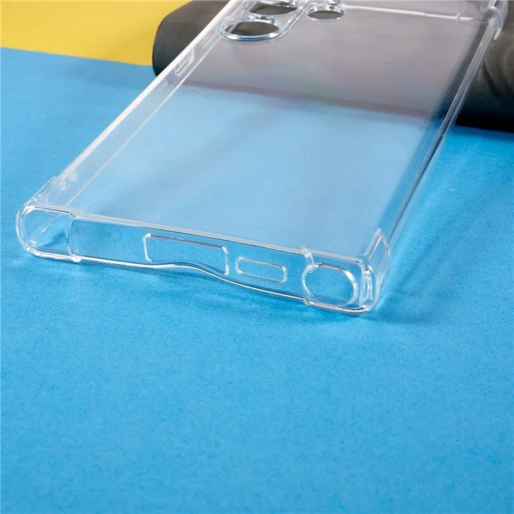 Pour Samsung Galaxy S23 Ultra Anti-Drop Phone Back Cover HD Clear Four Corner Anti-Drop Soft TPU Case Avec Longe