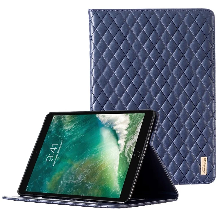 BINFEN COLOR para iPad 10.2 (2021) (2019) / (2020) / iPad Pro 10.5 pulgadas (2017) / iPad Air 10.5 pulgadas (2019) Estuche para tableta con texto grabado Funda de cuero sintético con soporte para tarjetas y soporte - Azul