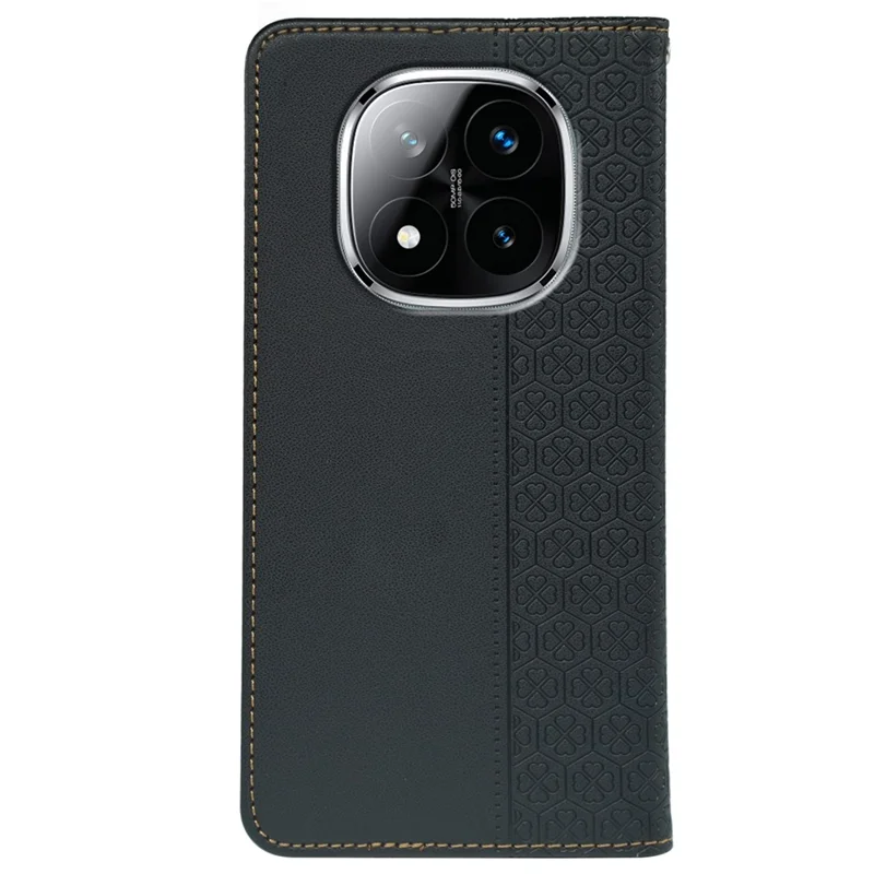 Custodia Xiaomi Redmi Note 14 Pro+ 5G Quadrifoglio in Pelle Flip Cover Wallet Stand - Nero