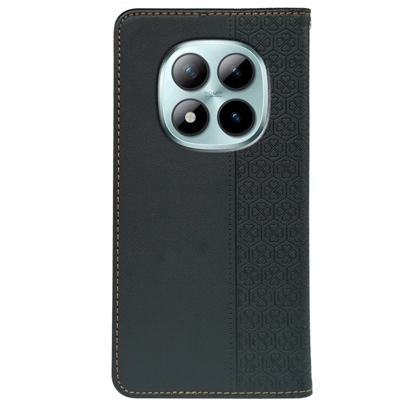 Custodia Xiaomi Redmi Note 15 Pro+ 5G Quadrifoglio in Pelle Flip Cover Wallet Stand - Nero