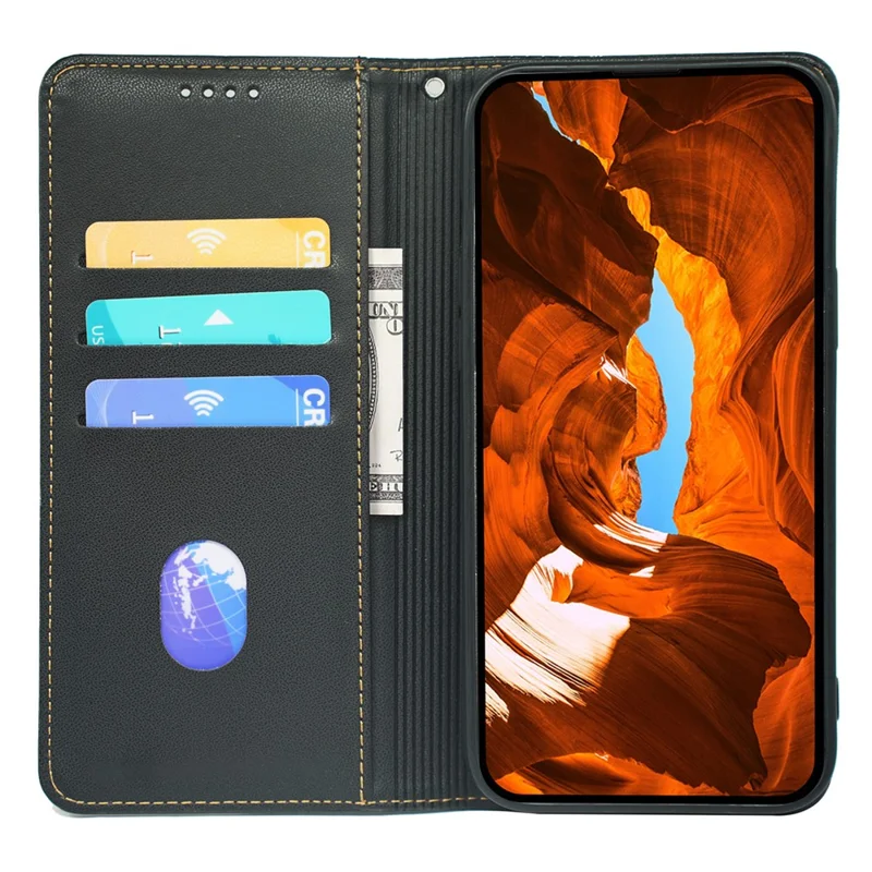 For Xiaomi 15T Case Four Leaf Clover Leather Flip Phone Cover Stand Wallet - Black