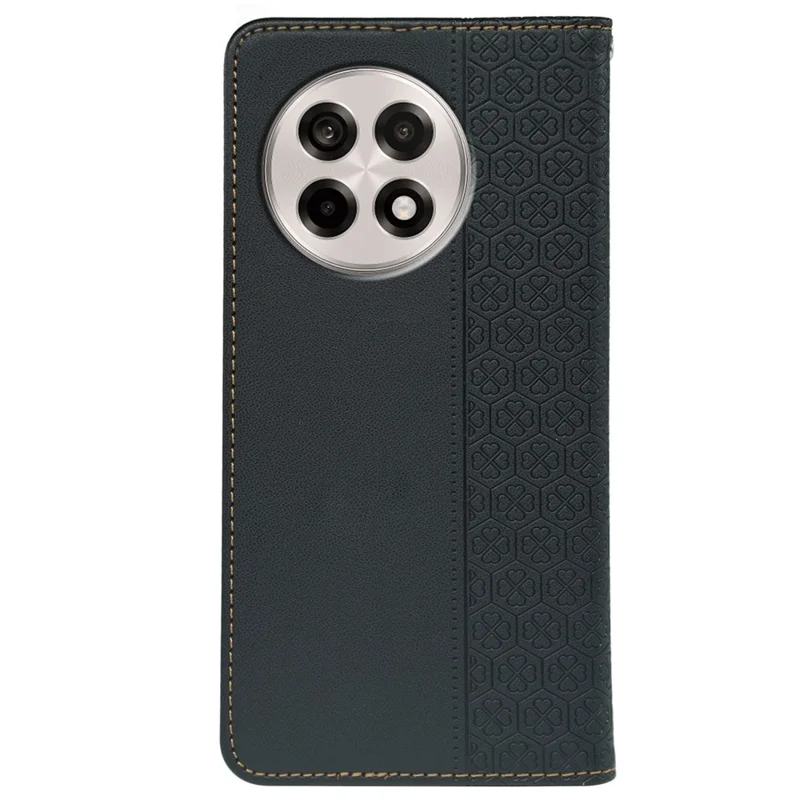 Кожаный чехол для OnePlus 13R 5G / Ace 5 5G / Ace 5 Pro 5G Четырехлистный клевер Флип-чехол-книжка для телефона - Черный