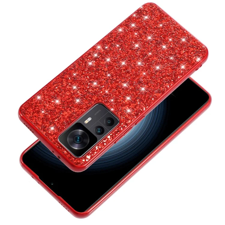 Para Xiaomi 12t 5g / 12T Pro 5G / Redmi K50 Ultra 5G Glitter Brillante Lentejuelas Case de Teléfonos a Prueba de Arañazos TPU Marco de TPU PC Dura Cubierta Posterior - Azul