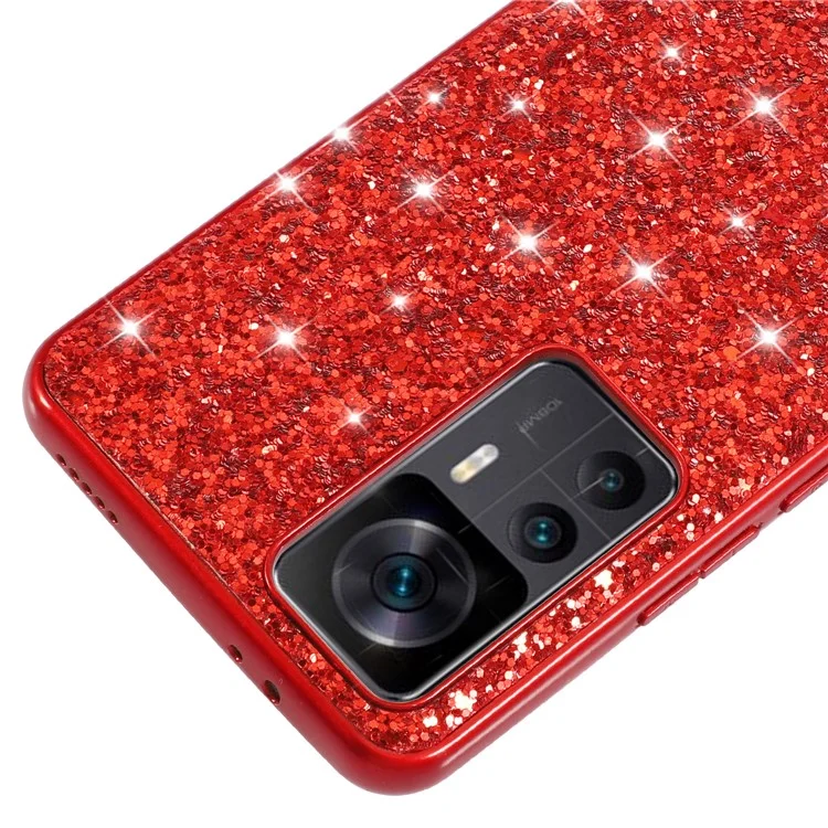 Para Xiaomi 12t 5g / 12T Pro 5G / Redmi K50 Ultra 5G Glitter Brillante Lentejuelas Case de Teléfonos a Prueba de Arañazos TPU Marco de TPU PC Dura Cubierta Posterior - Azul