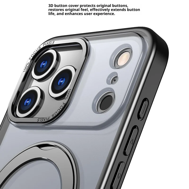 Compra em Massa para Capa de iPhone 17 Pro Compatível com MagSafe Suporte Rotativo Kickstand TPU + Capa de Telefone Mate PC - Laranja