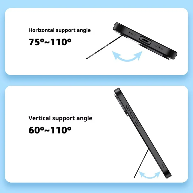 Compra em Massa para Capa do iPhone 17 Pro Max Compatível com MagSafe Suporte Rotativo Kickstand TPU + Capa de Telefone Fosca de PC - Laranja