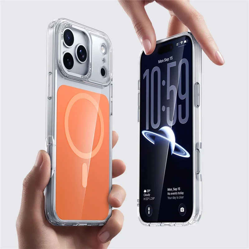 For iPhone 18 Pro Max / 17 Pro Max Case Skin-touch Acrylic + TPU Cover Compatible with MagSafe - Orange