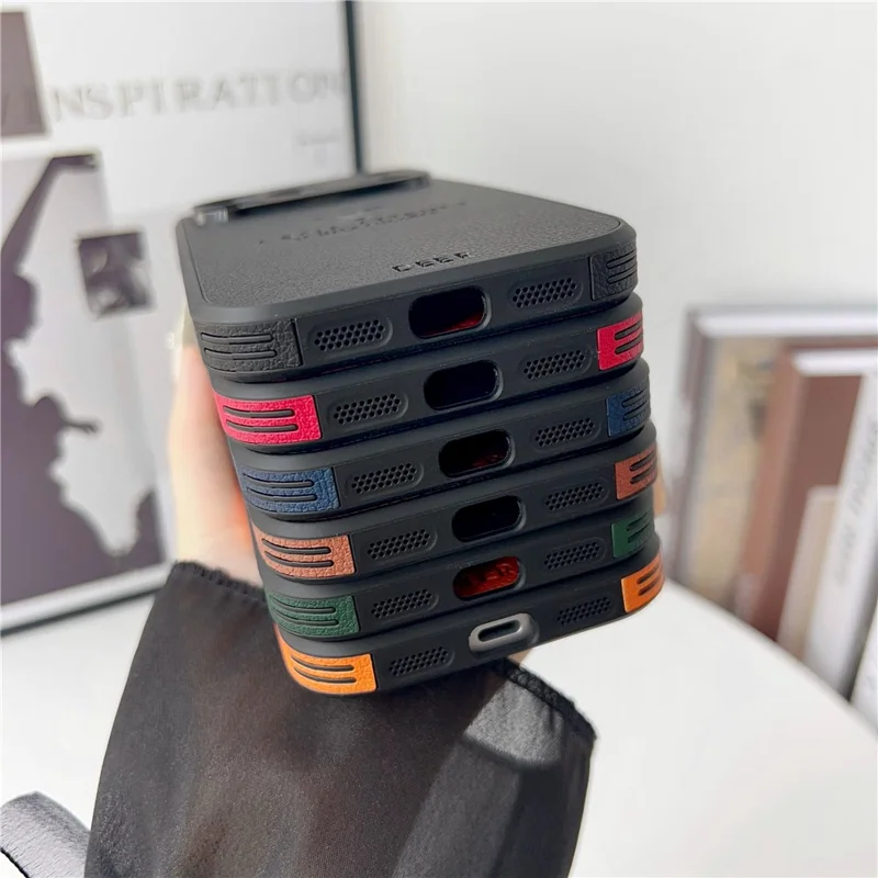 iPhone 17 Pro Hülle Hirschmuster PU-Leder beschichtet PC + TPU Handyhülle - Schwarz