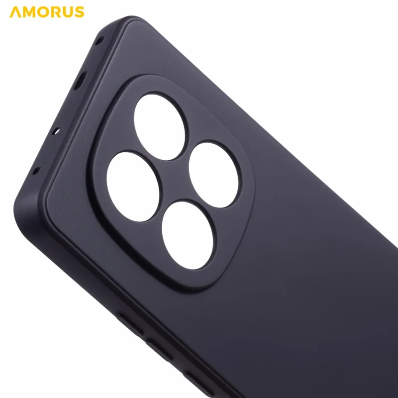AMORUS For Xiaomi Redmi Note 15 5G (Global) Case Precise Cutouts TPU Fiber Lining Shockproof Phone Cover - Black