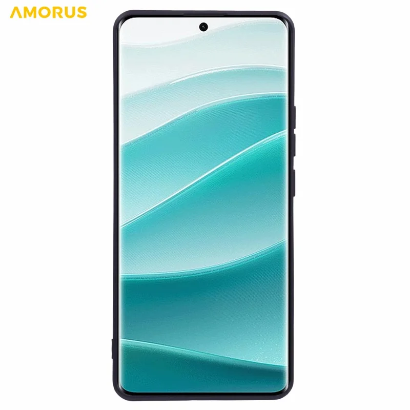 AMORUS Per Xiaomi Redmi Note 15 Pro+ 5G Custodia Tagli Precisi Rivestimento in Fibra TPU Antiurto Custodia per Telefono - Nero